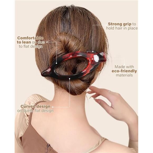 French hair clips set 6pcs side slide volume clips no slip grip for thick thin h - Picture 3 of 7